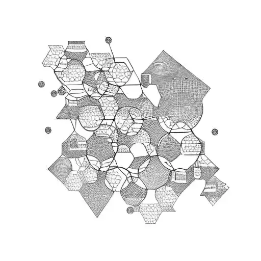 An Abstract City Skyline Made Up Of Interconnected Hexagons