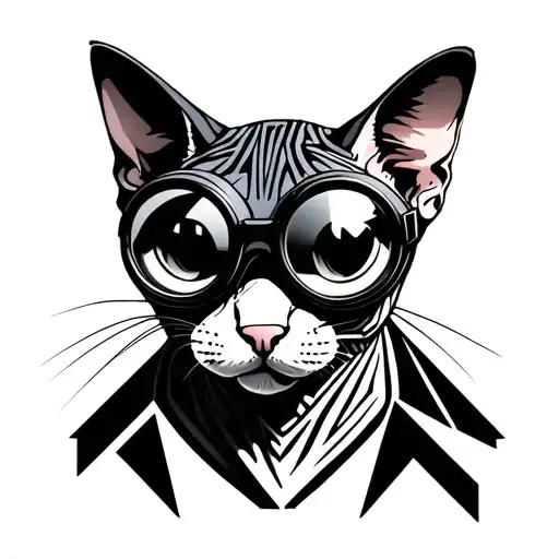 Spooke Sphynx Cat Wearing Goggles