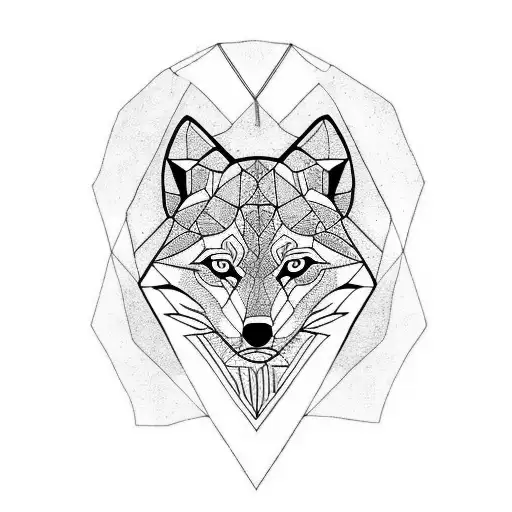Geometric Wolf With Three