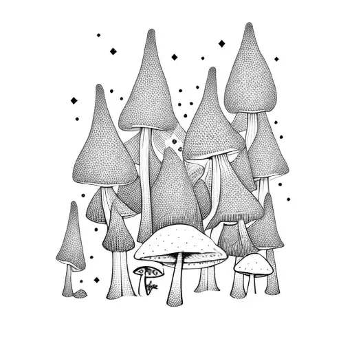 Magical Mushroom Forest With Floating Ghosts