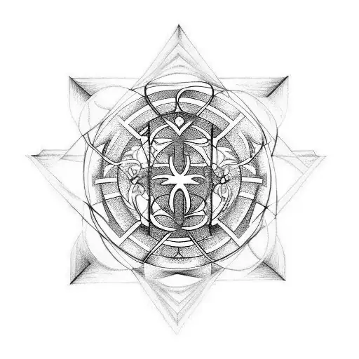 Christian Cross With Sacred Geometry