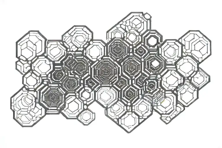 Honeycomb Blackout Geometric Design