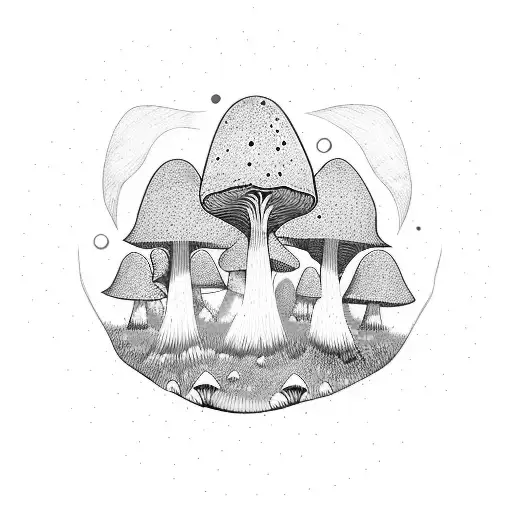 Magic Mushroom Forest With Melting Ghosts