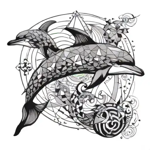 Dolphin With Tail Raised Up