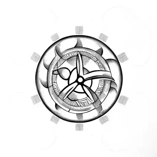 Biohazard Symbol With Mandalas Cover Up