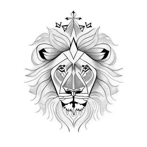 Lion Profile With Crown