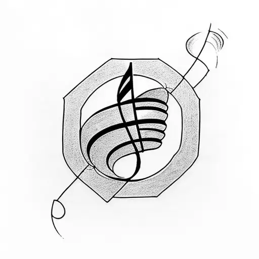 A Minimalist Tattoo Of A Music Note Intertwined With A Soccer Ball