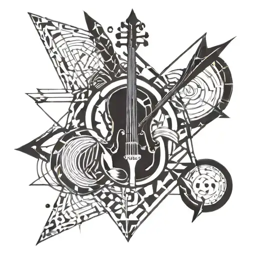 Music Notes Around Arrow Weapon