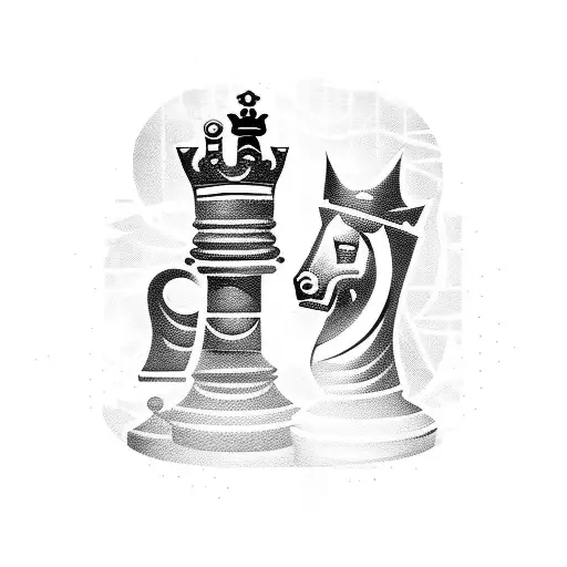 Chess Pieces King And Queen And Rook Lighting Dark Background