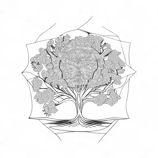 Tree Surrounded By Various Flowers