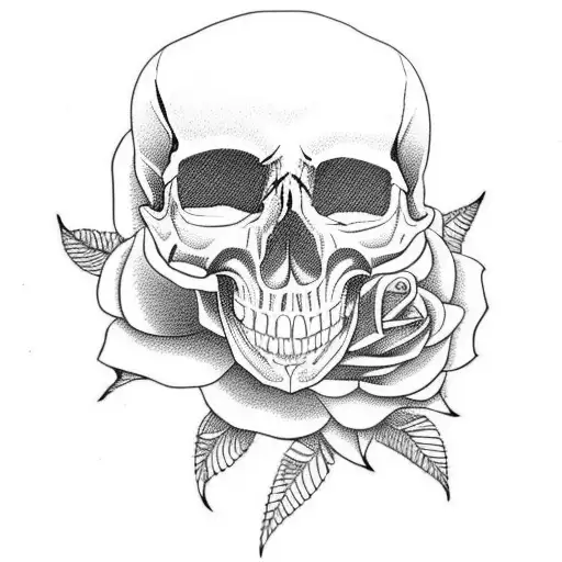Skull And Roses And Quote