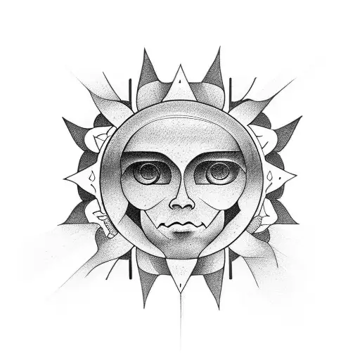 Half A Sun Over Water Showing Setting Lines