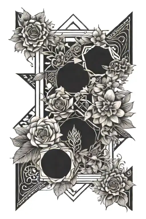 Flower Bouquet And Psychology Symbols And Music In Vip Shading Stile