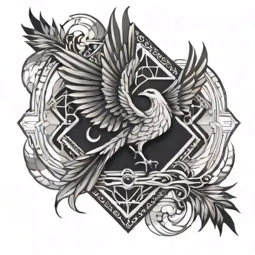 Complete Ave Phoenix Rising From The Ashes Flying Upwards