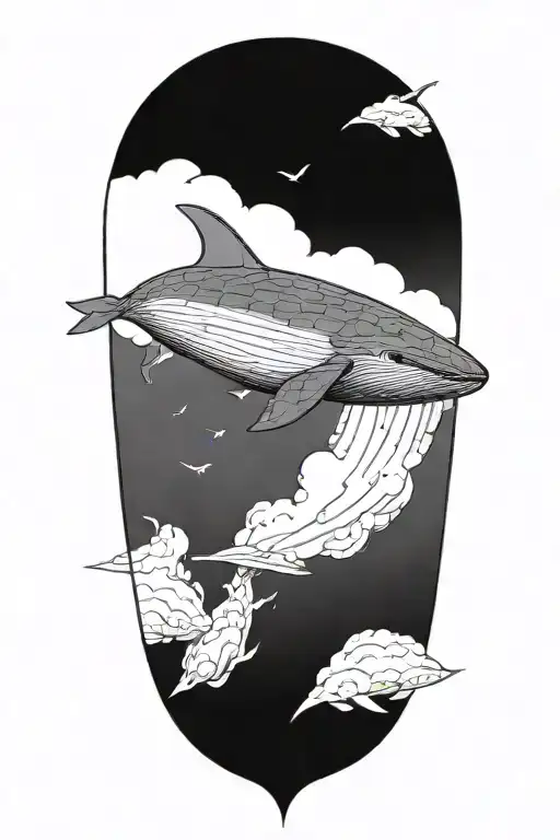 Smiling Half Sperm Whale Half Thermonuclear Missile Falling Through The Atmosphere