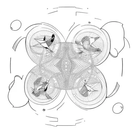 Jet And Bird Flying In Unison