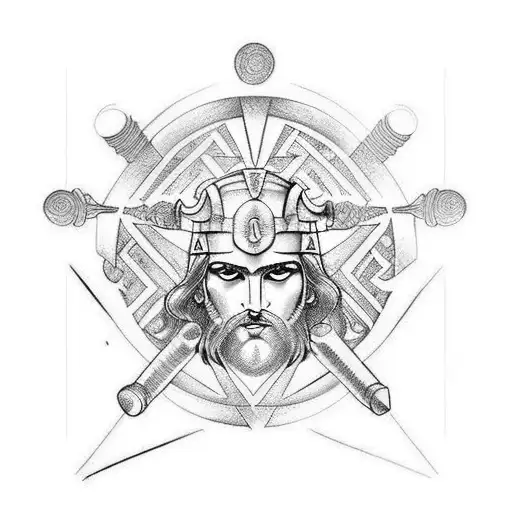 Greek Warrior Mythology Quarter Sleeve