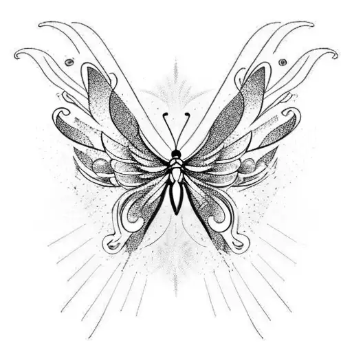 Abstract Colorful Butterfly With Heavenly Wings