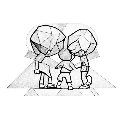 The Silhouettes Of Three Little Boys Holding Hands And Their Names