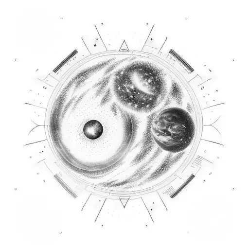 Galaxy With Three Planets And A Sun