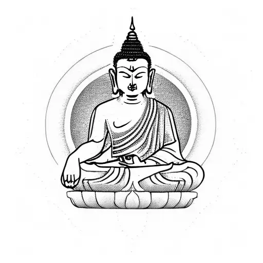 Minimilist Design Of Meditating Buddha