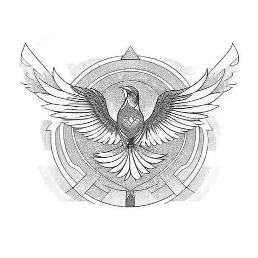 Phoenix Bird With The Outline Of The State Of Arizona In The Background