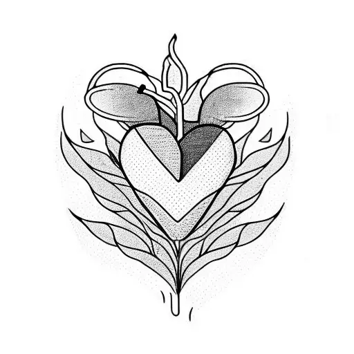 Heart That A Plant Is Coming Out Of It