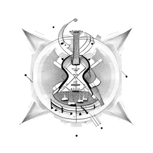 A Guitar And Piano Merging Into One Instrument