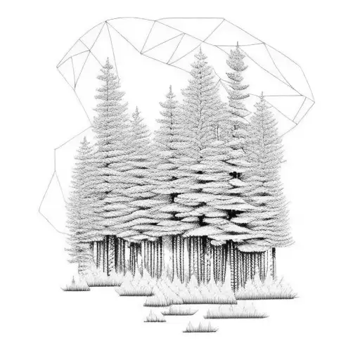 Birch Pine Forest Pixelart