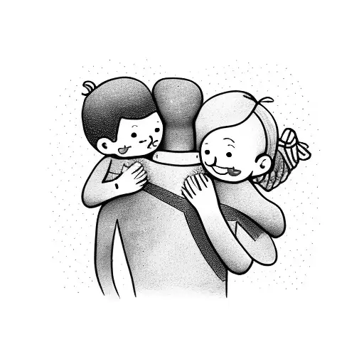 A Heartwarming Portrait Of You And Your Children Hugging Each Other Tightly