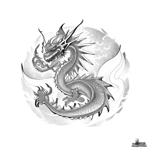Gradient Dragon Tattoo