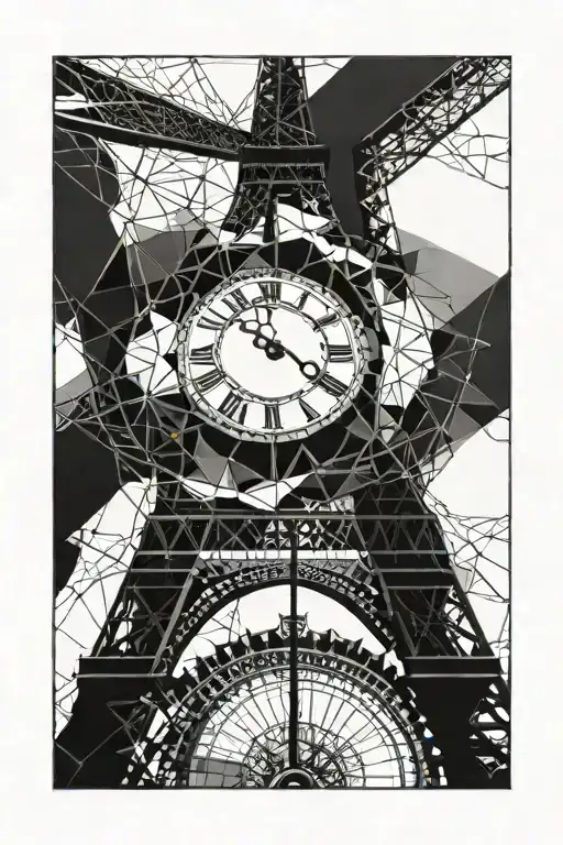 Clock In The Style Of Making The Eiffel Tower