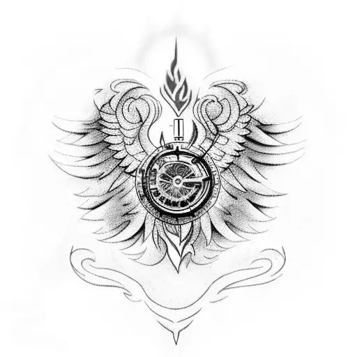 A Phoenix Rising From Ashes With A Clockwork Heart