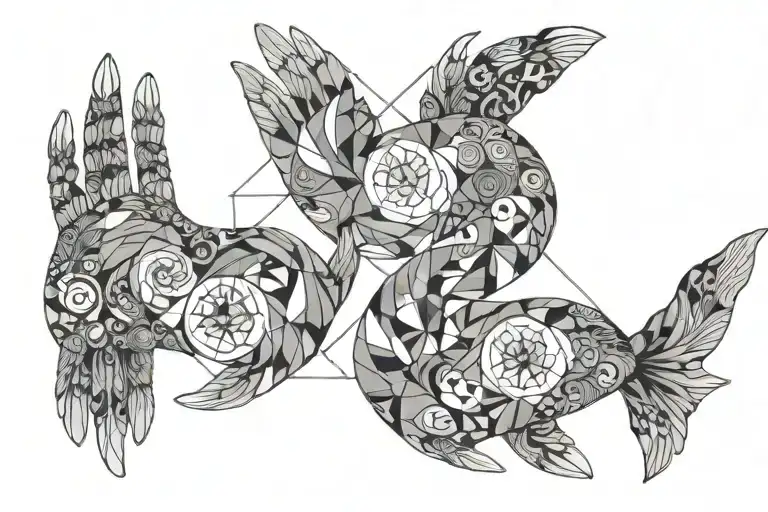 Pisces Sign Hands Reaching