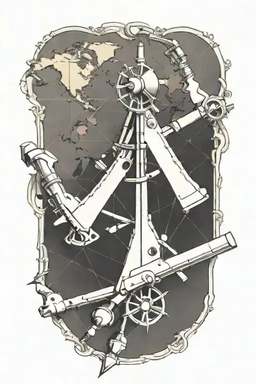 Sextant On Old Map