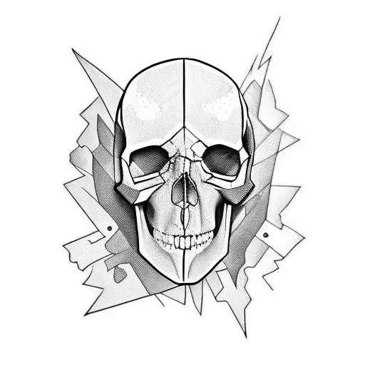 Broken Mask Over A Skull