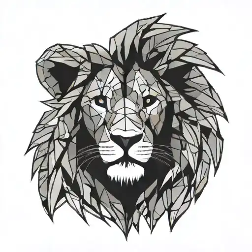 Lion Head Profile Looking Straight