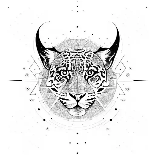 Jaguar Looking Fierce With Space Background