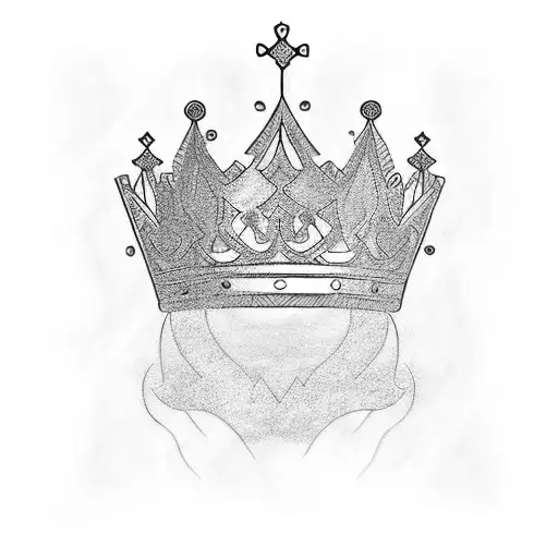 King And Queen Crown Tattoo For Couples
