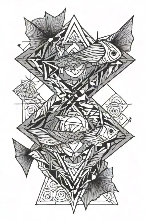 Geometric Pisces Arrow