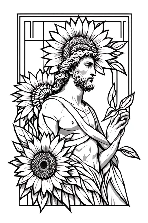 Greek God With A Sunflower