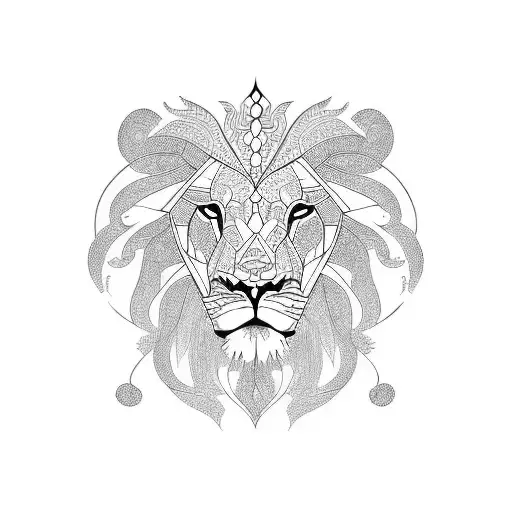 Lion Zen Tangle