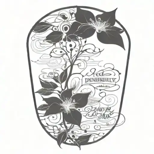 Continuous Vines And Flowers With Writing 'We Tangle Endlessly'