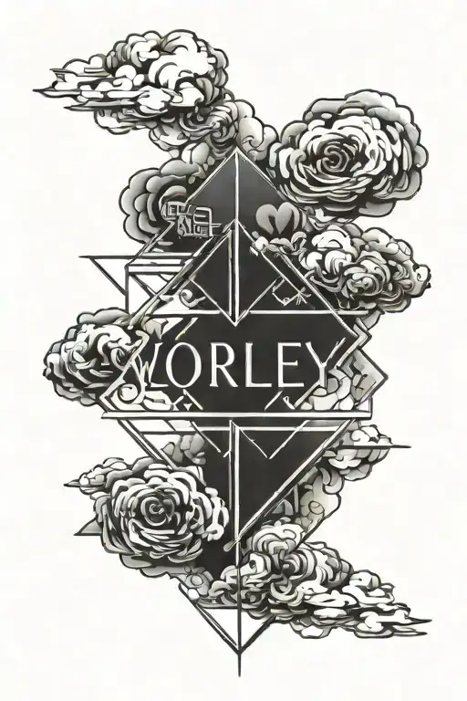 Last Name 'Worley' With Cloud Background Black