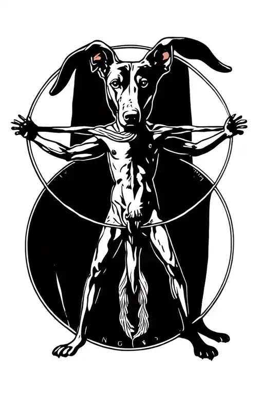 Vitruvian Man Dog