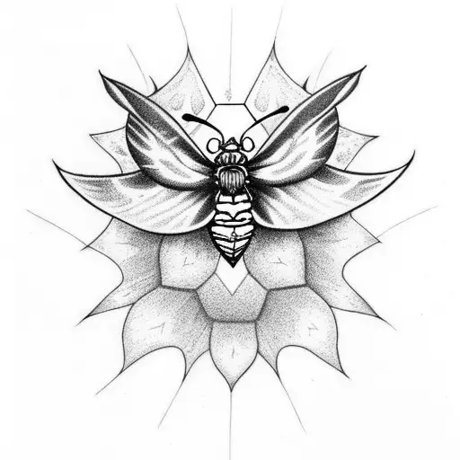 Death Moth Flying Close To Flaming Phoenix