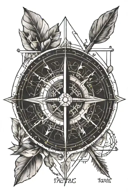 Zodiac Arrow Line And Compass