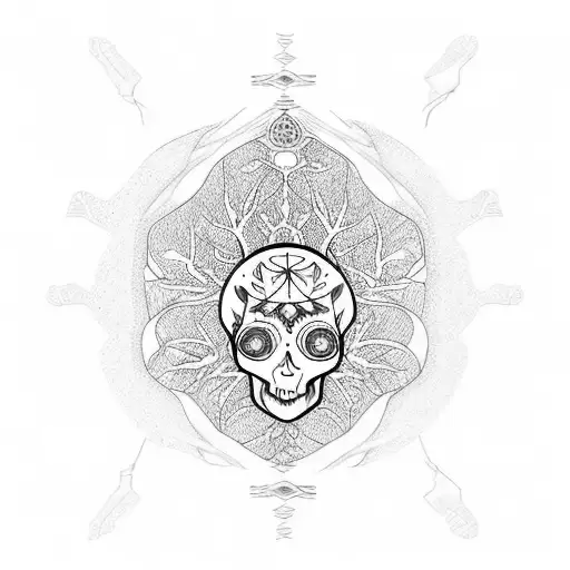 Tree Of Life With The Branches In The Shape Of A Skull Tattoo