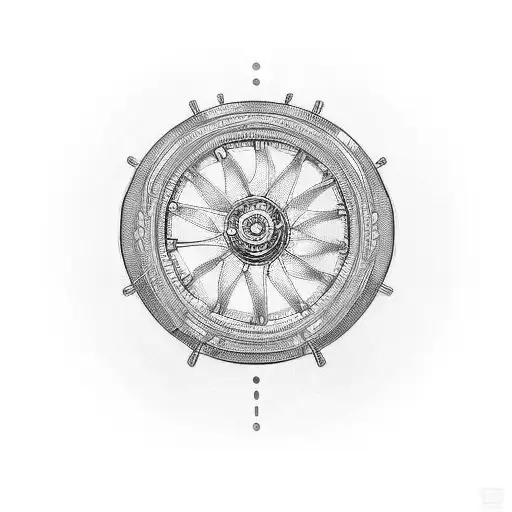 Simple Design With Duel Sport Motorcycle Wheel And Thin Lines And Some Motorcycle Parts