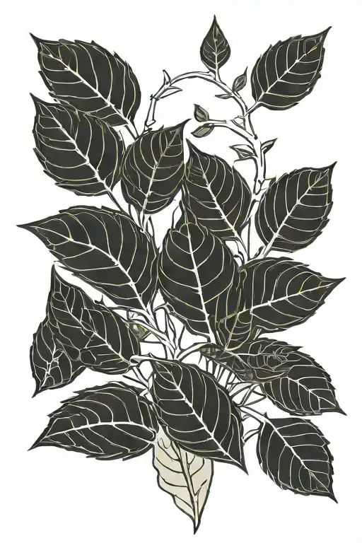 Small Skeleton Lines Ornament Tenderness Bay Leaves Bones Love